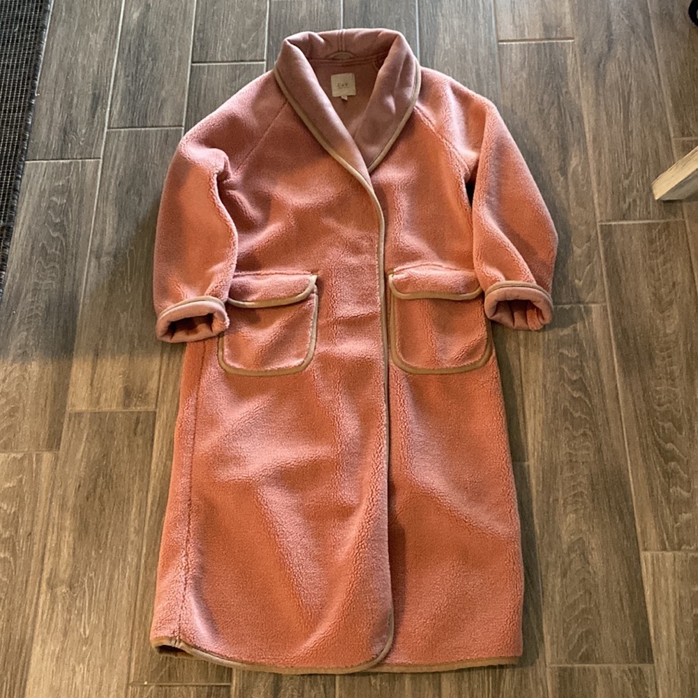 C&V Chelsea & Violet Cozy Faux Fur Maxi Coat in Dusty Pink Size:XSmall